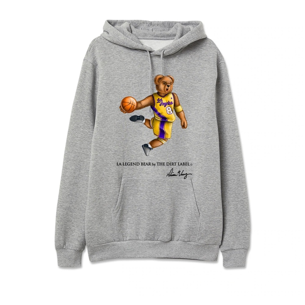 The Dirt Label KOBE L.A. Legend Bear XXL Grey Hoodie In Original Packaging TDL